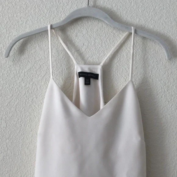 Banana Republic Petite Cream Spaghetti Strap V-Neck Blouse Size XS - Picture 3 of 9